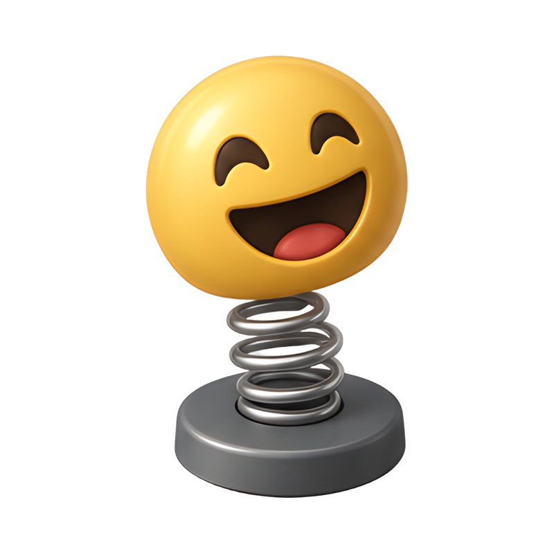 Smiley Bobblehead on Spring Neck