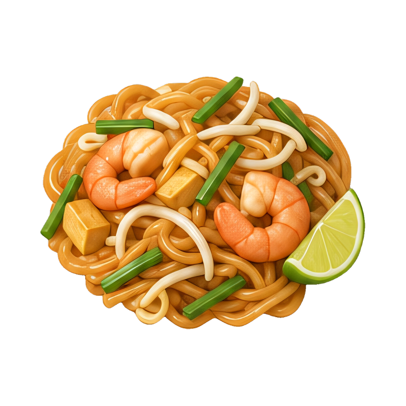 colorful pad thai dish