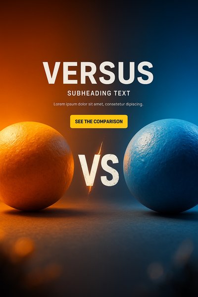 Dynamic Comparison Graphic Featuring Orange and Blue Balls