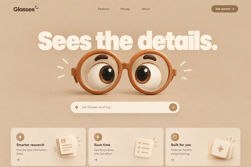 AI agent landing page design
