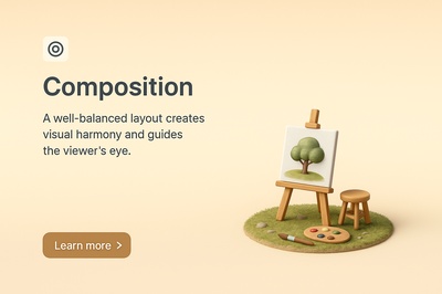 Artistic Composition in 3D: A Visual Harmony Scene