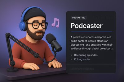 3D Visualization of a Podcaster Engaging with Audience
