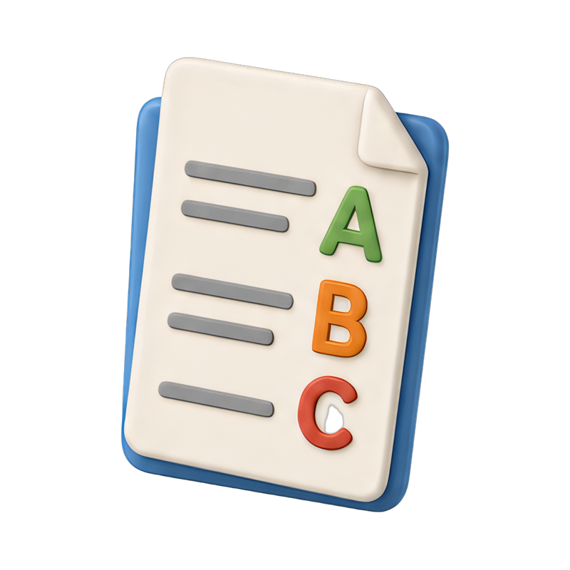 student report card with grades