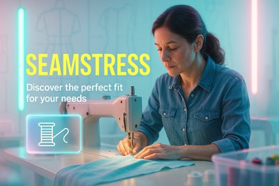 Professional Seamstress Working on Tailoring Projects