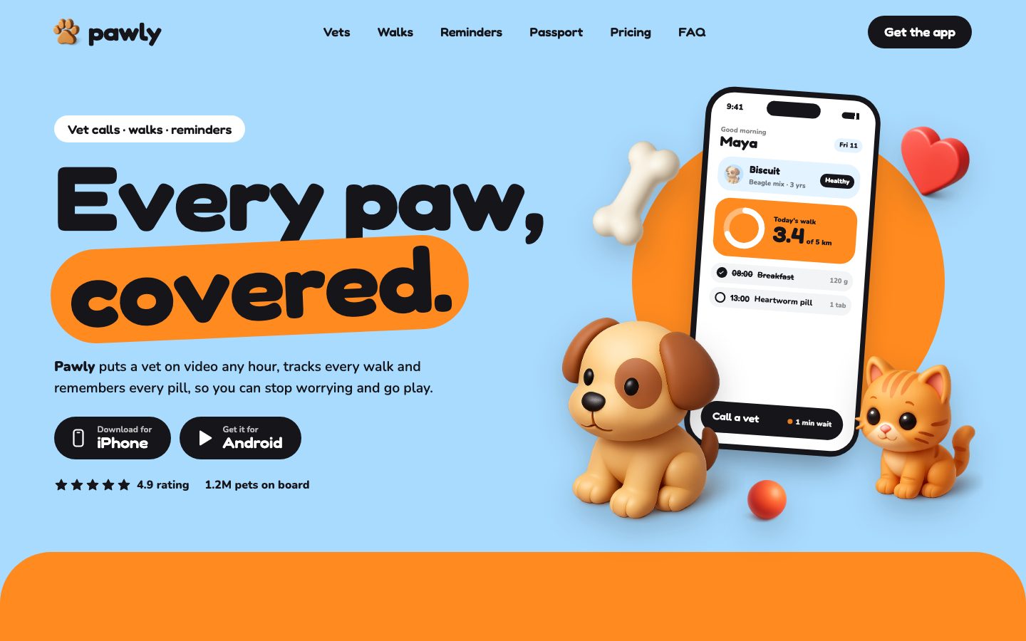 Pawly — landing page template preview