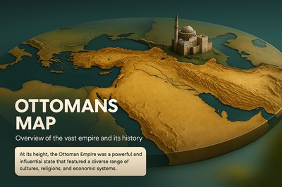 3D Illustration of the Ottoman Empire Map