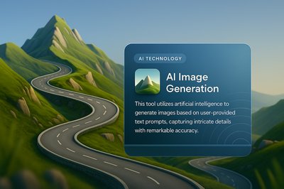 Winding Mountain Road with AI Technology Integration