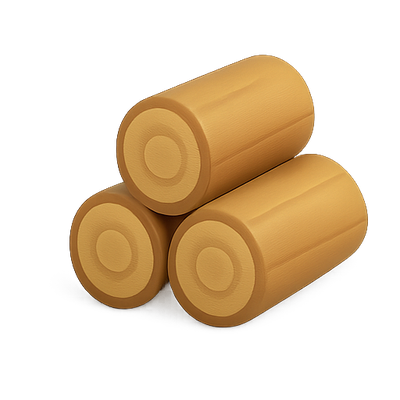 3D Render of Stacked Cylindrical Logs