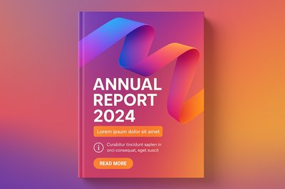 Modern Annual Report Cover Design with Gradient Colors