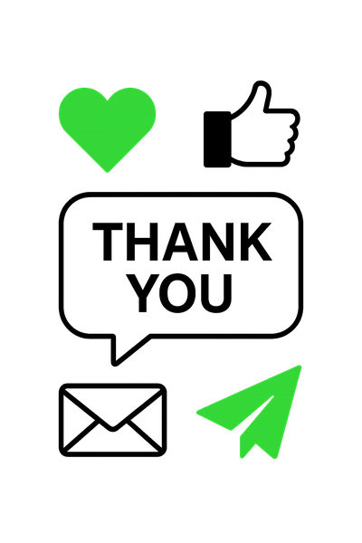 Minimalist Icon Graphic with Heart and Paper Plane