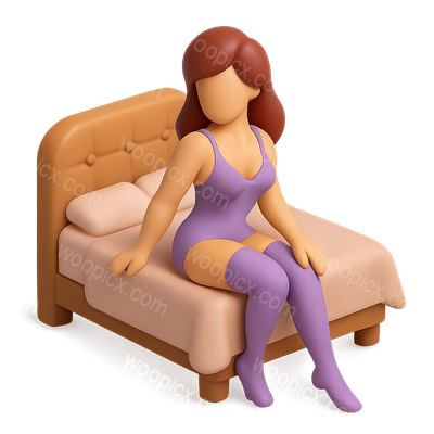 Stylized 3D Boudoir Icon with Elegant Design