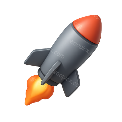 Stylized 3D Missile Icon with Volumetric Effects