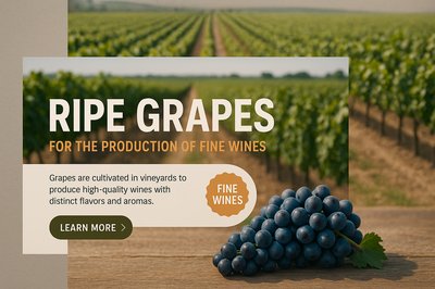 Vineyard Landscape with Ripe Grapes for Fine Wines