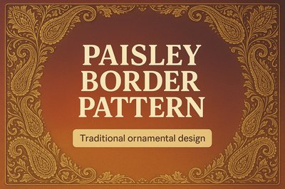 Elegant Paisley Border Pattern Design for Traditional Themes