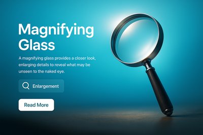 Magnifying Glass Concept with Text Overlay for Educational Use