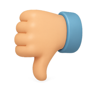 3D Thumbs Down Emoji Icon Representation