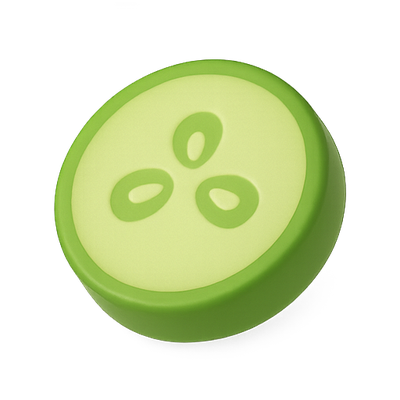Stylized Green Cucumber Slice Icon for Food Themes