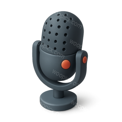 Stylish 3D Podcast Microphone Icon Design