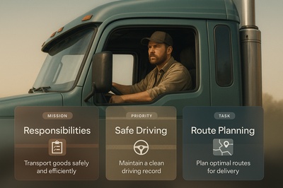 Stylish Web Design for Truck Drivers with Clear Blocks
