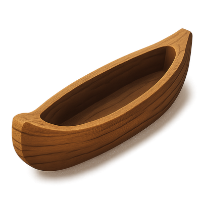 3D Isometric Dugout Canoe Icon Design