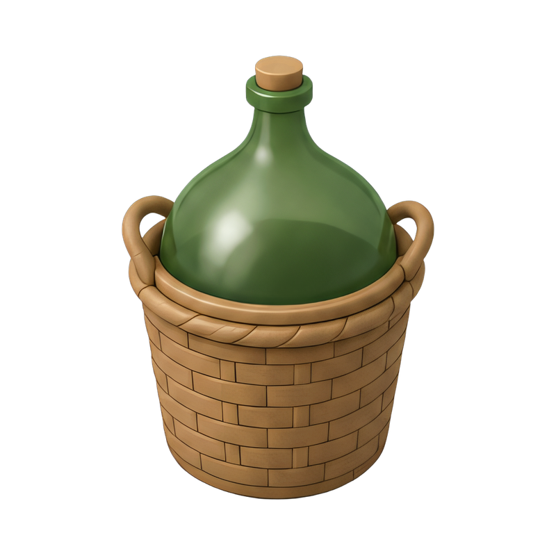 clear glass demijohn jug