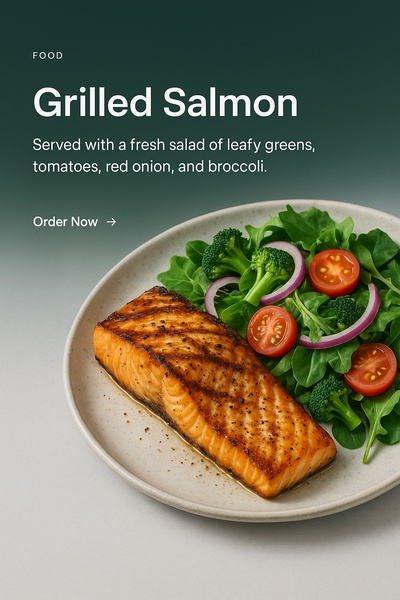 Delicious Grilled Salmon with Fresh Salad