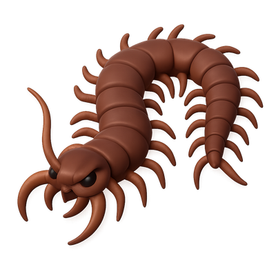 3D Render of a Stylized Centipede Creature