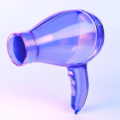 Modern Graphic Design of a Hair Dryer in Vibrant Colors