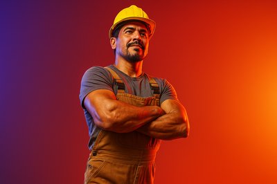 Confident Factory Worker in Industrial Setting