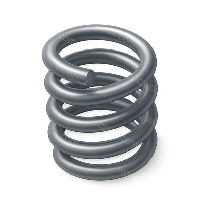 Stylish 3D Coiled Spring Icon with Isometric View