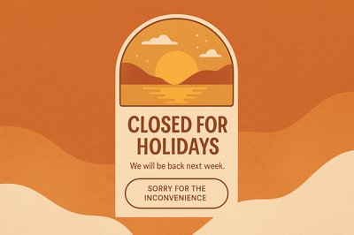 Store Announcement: Closed for Holidays - Boho Style Design