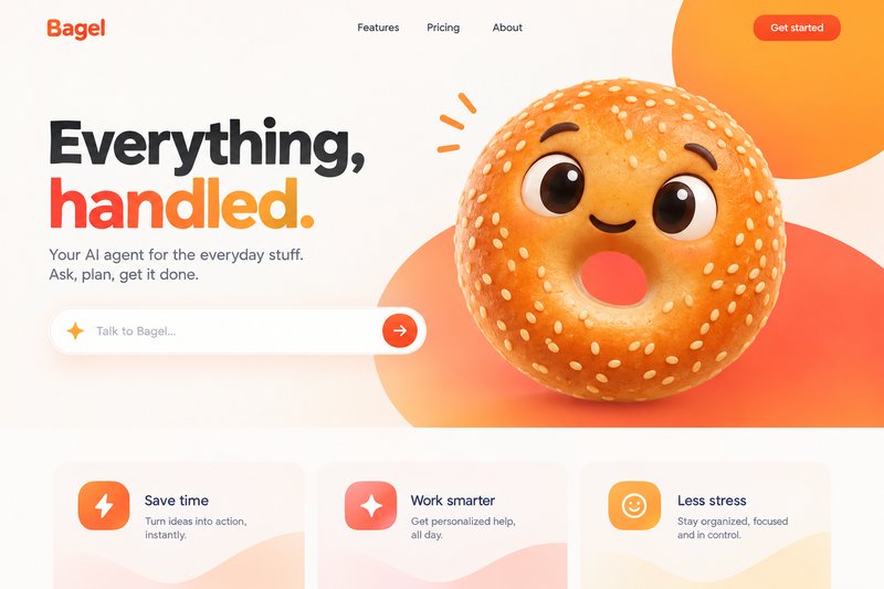 AI agent landing page design