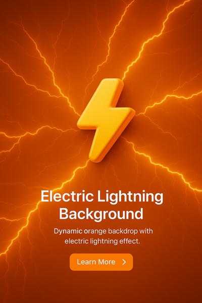 Dynamic Orange Electric Lightning Background Illustration