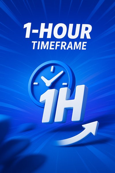 Stylized Graphic for 1-Hour Timeframe Concept in Trading