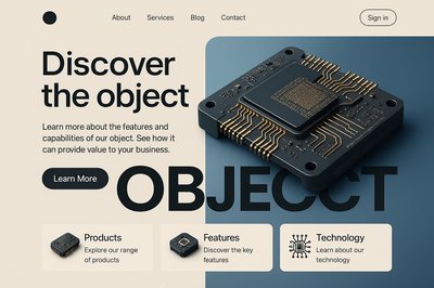 Minimalist Landing Page Design Featuring Quantum Computer Circuitry