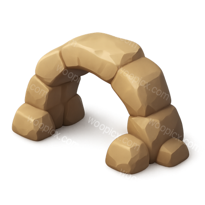 3D Icon of a Natural Rock Bridge in Isometric View
