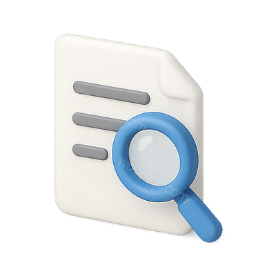 Document Icon with Magnifying Glass for Search Functionality