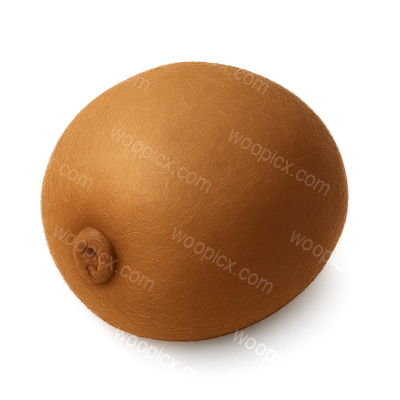 3D Kiwi Icon with Fuzzy Texture and Isometric View