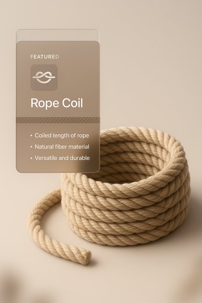3D Illustration of a Rope Coil with Integrated Design Elements