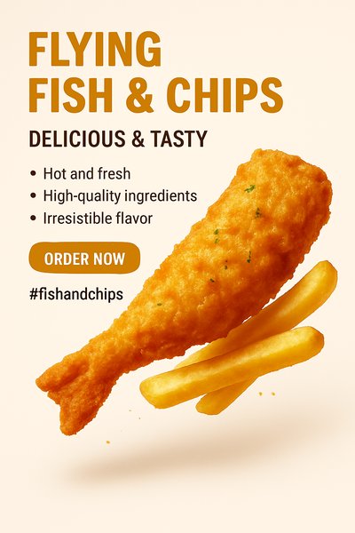 Promotional Food Graphic Featuring Fish and Chips