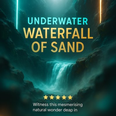 Breathtaking Underwater Waterfall of Sand with Neon Accents