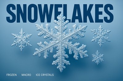 Stunning Macro Photography of Snowflakes on Blue Background