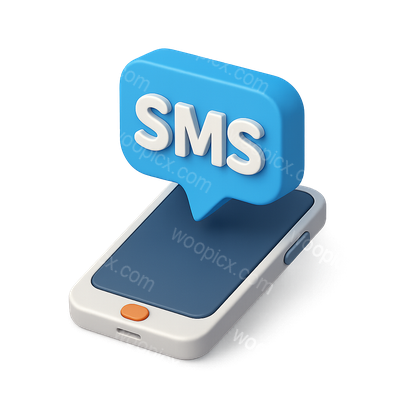 3D SMS Icon with Isometric Design for Marketing