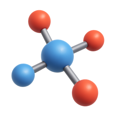 3D Molecular Structure Icon with Bright Colors