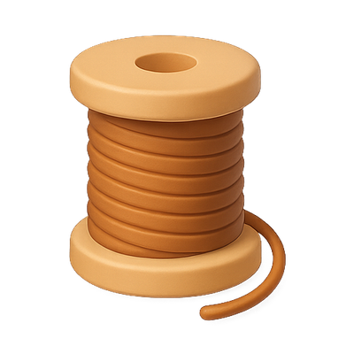 Stylized Spool of Thread in Warm Tones