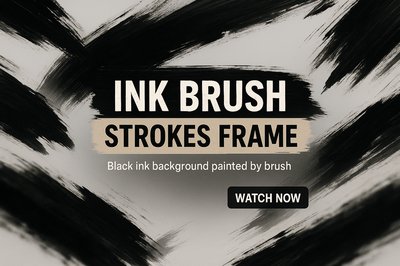 Artistic Ink Brush Strokes Frame for Creative Projects