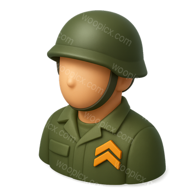 3D Sergeant Infantry Icon in Isometric View