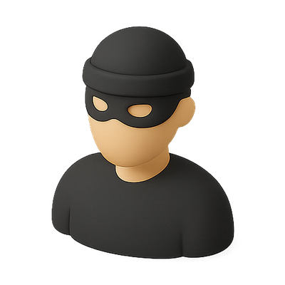Stylized Icon of a Robber Character
