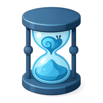 Stylish 3D Hourglass Icon with Volumetric Design
