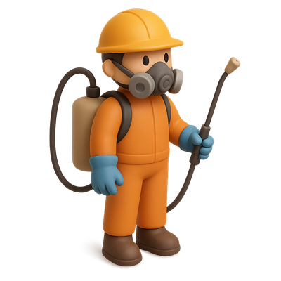 3D Pest Control Technician Icon Design